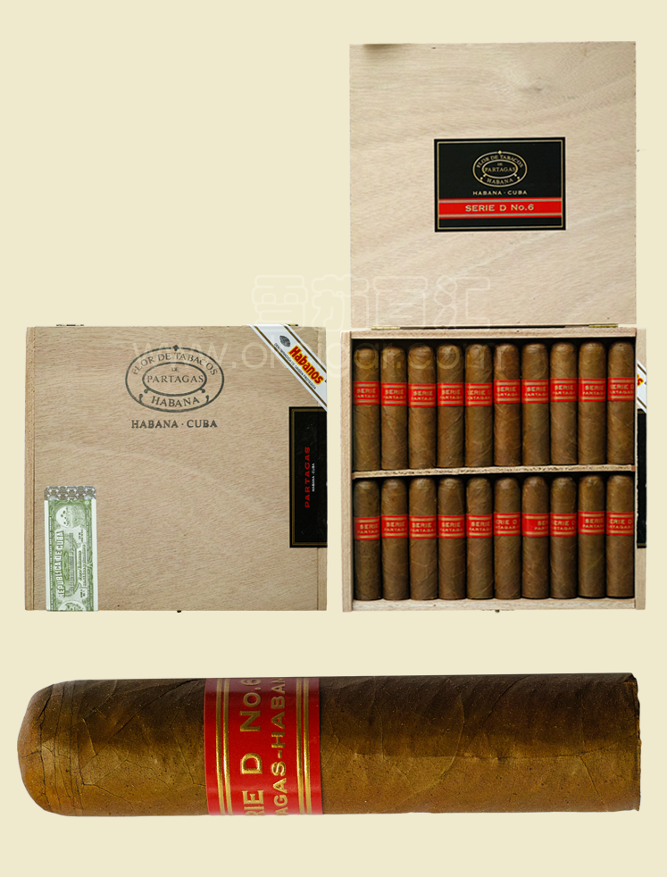 古巴帕特加斯 D6号20支木盒装雪茄 Partagas Serie D No.6